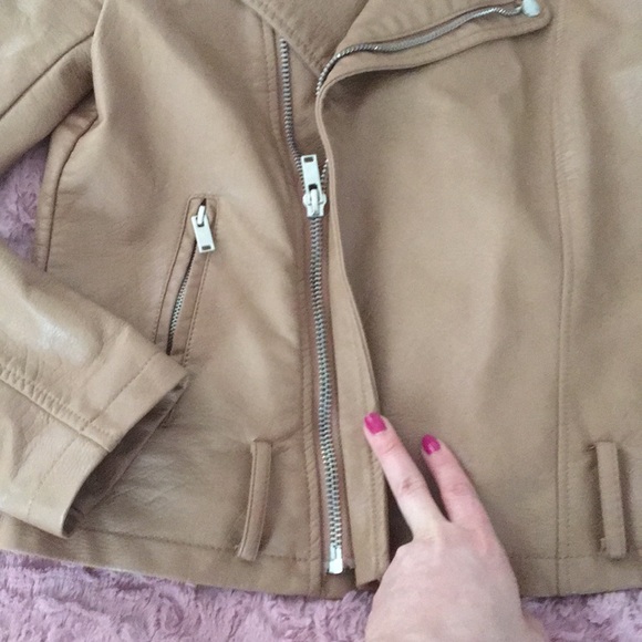 Tan brown faux leather jacket - Picture 5 of 7
